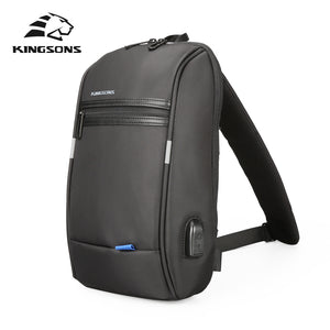 Kingsons Single Shoulder Backpack Men Mini Backpack Waterproof Laptop Backpack 10.1 inch Small  USB Backpack for Running&Riding