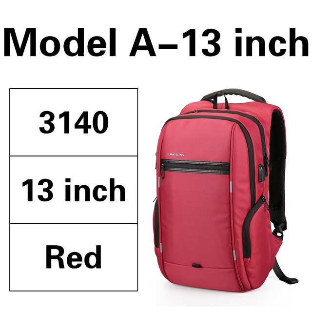 KINGSONS 2019 New Item 13.3 15.6 17.3 inch Laptop Backpack Waterproof Men Women Fashion Backpack For Business Travel School Bags