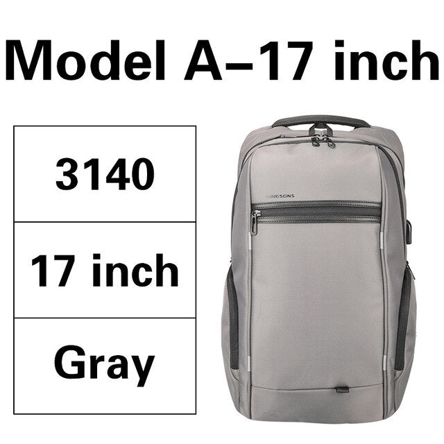 KINGSONS 2019 New Item 13.3 15.6 17.3 inch Laptop Backpack Waterproof Men Women Fashion Backpack For Business Travel School Bags