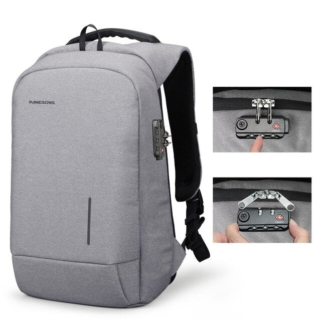 Kingsons New Arrivals 13 15.6 inches Men Laptop Backpack Large Capacity  Backpack Casual Style Bag Water Repellent Backpack Bags