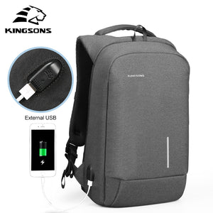 Kingsons New Arrivals 13 15.6 inches Men Laptop Backpack Large Capacity  Backpack Casual Style Bag Water Repellent Backpack Bags