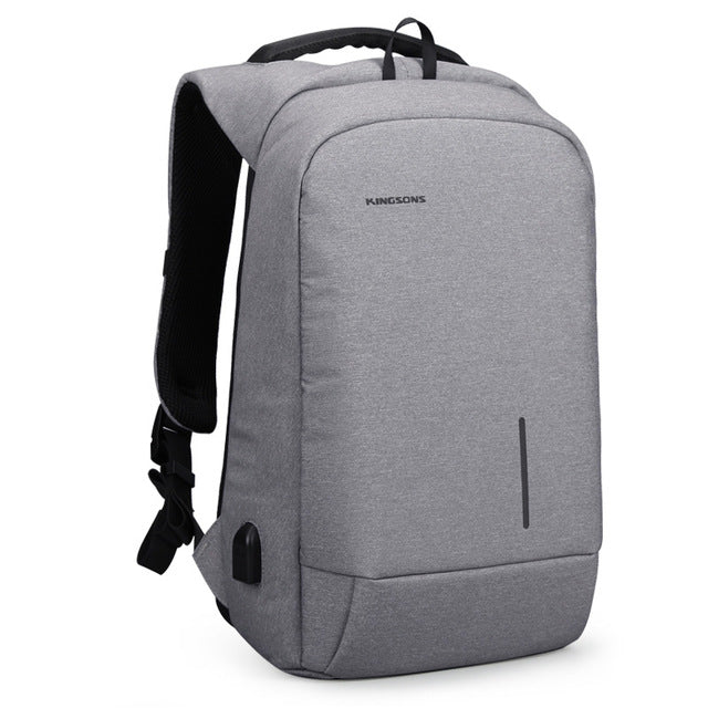 Kingsons Backpack Men 15.6 Inch Laptop Anti Theft Bagpack USB Charging Mini Back Pack for Teenager Boys Big School Business Bag